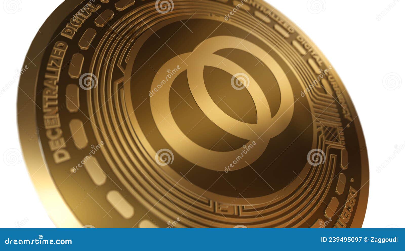 3d render golden celo cryptocurrency coin  close up view