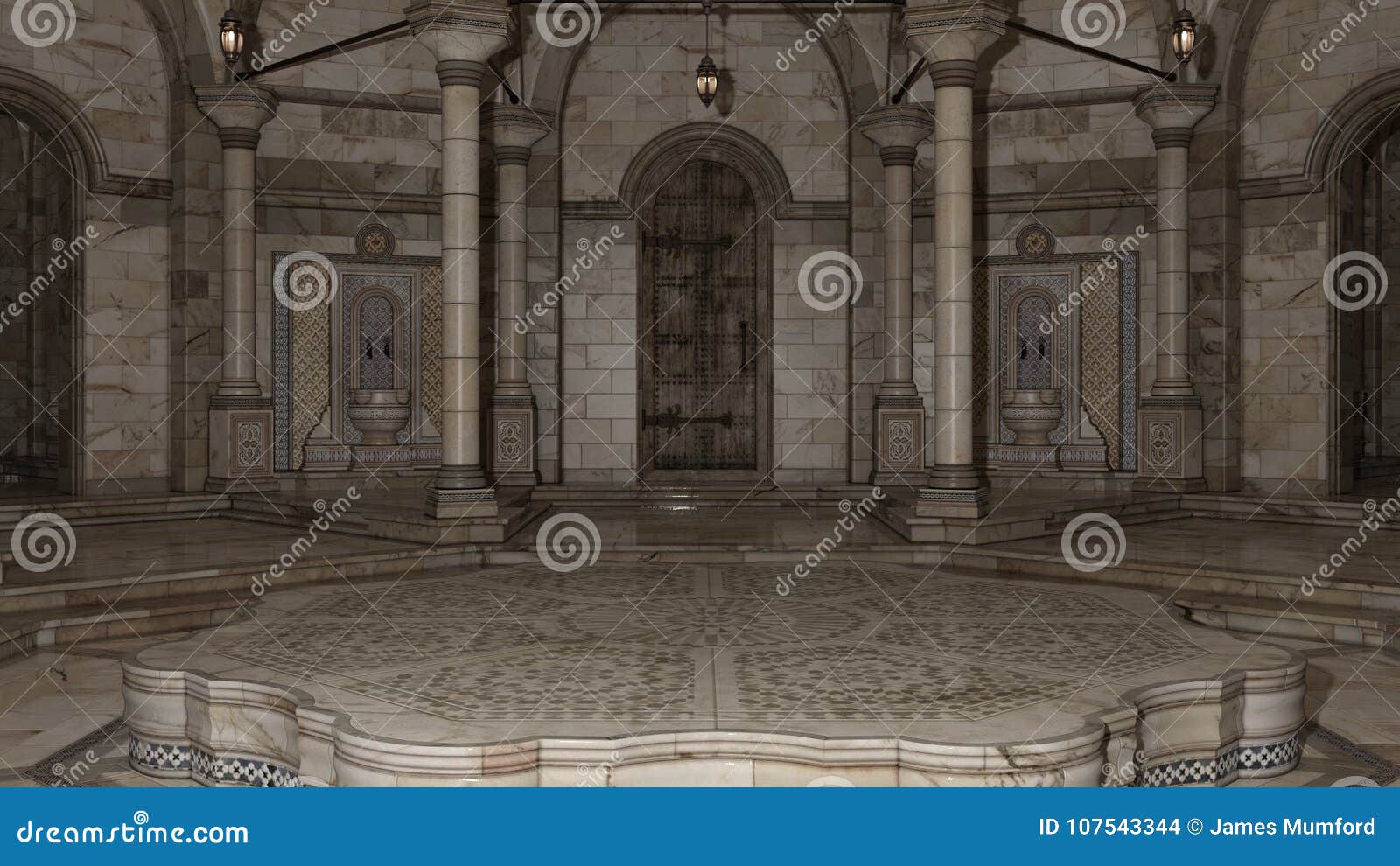 3d render of hammam 0001 indoor.