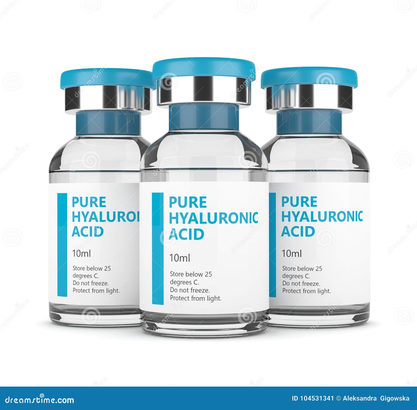 3d Render of Hyaluronic Acid Vials Stock Illustration Illustration of