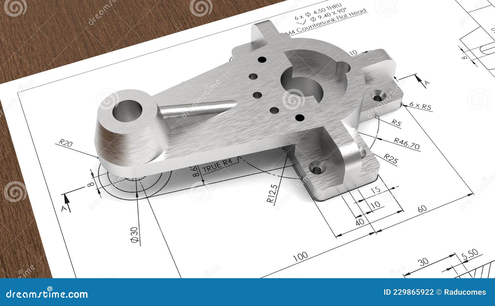 3d render - computer aided  part