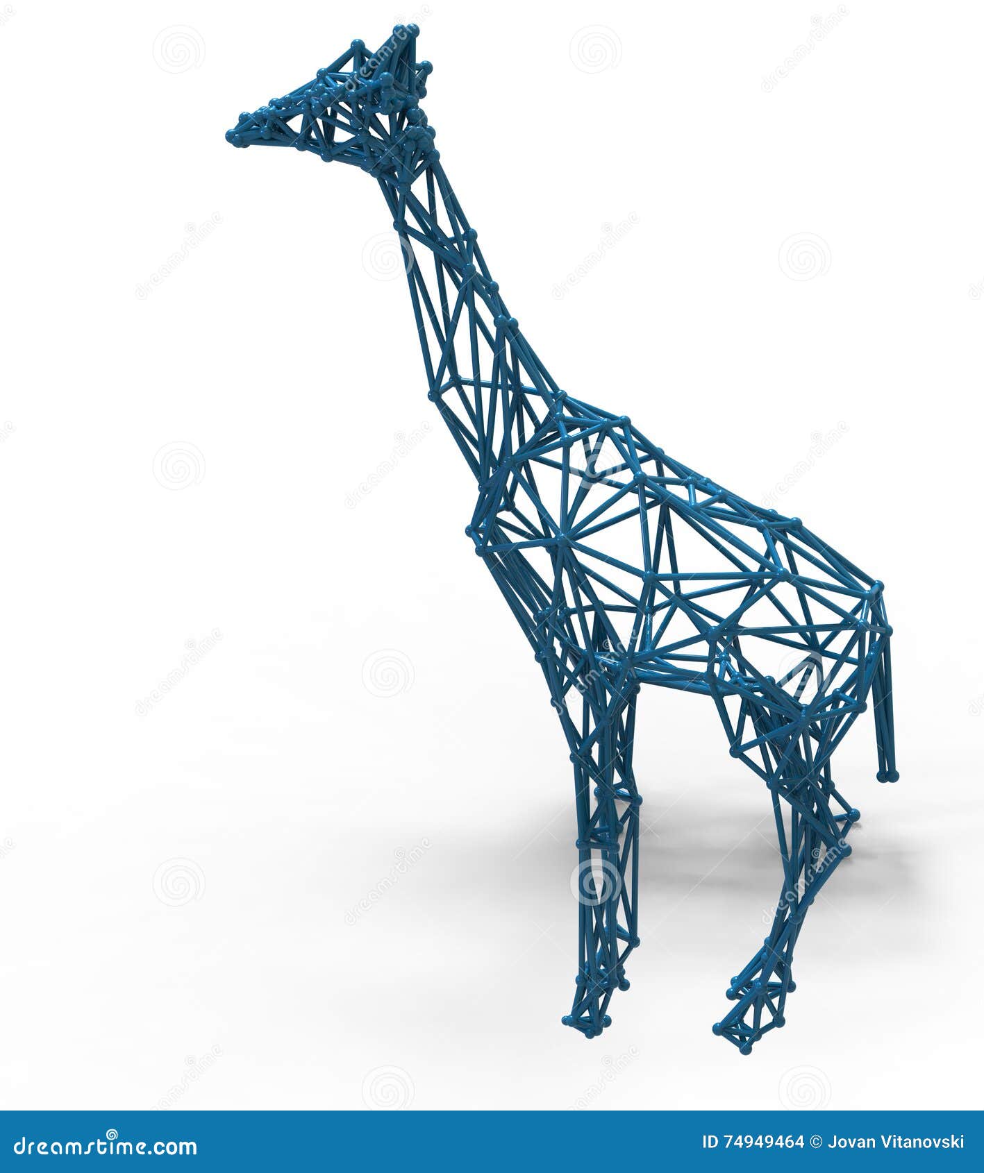 3d Render Illustration of Giraffe Structure Stock Illustration