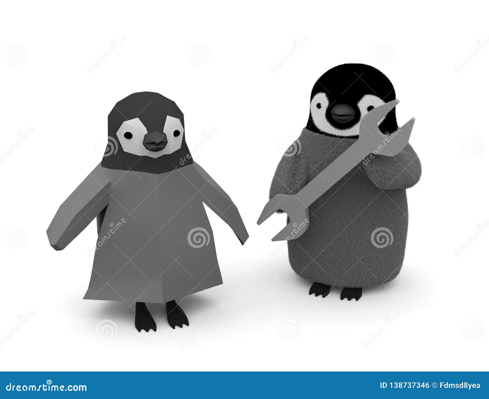 klodset Traktat Indirekte Penguin robot stock illustration. Illustration of rendering - 138737346