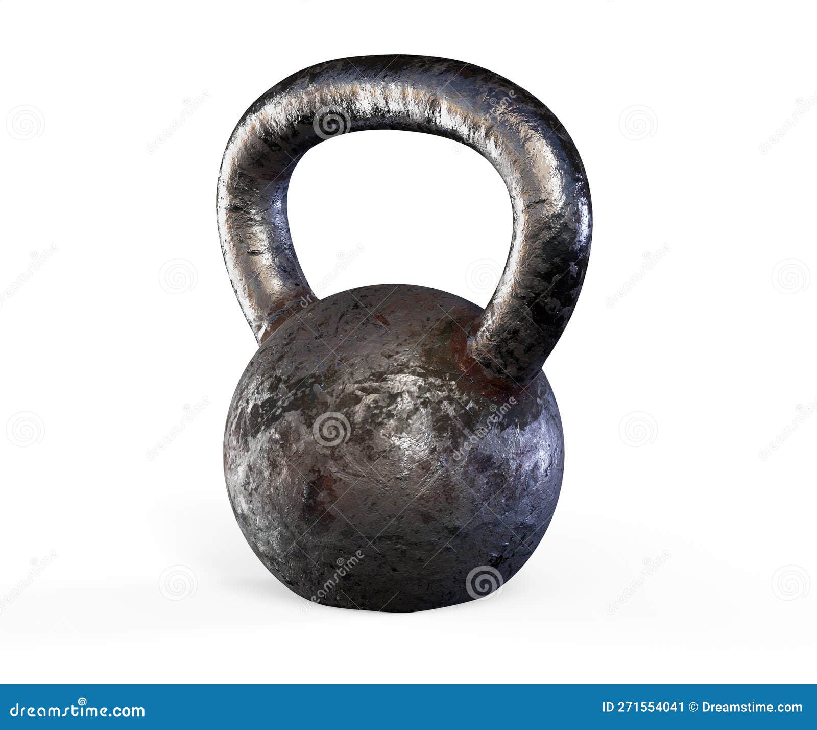3d Render of Kettlebell Over White Stock Illustration Illustration of