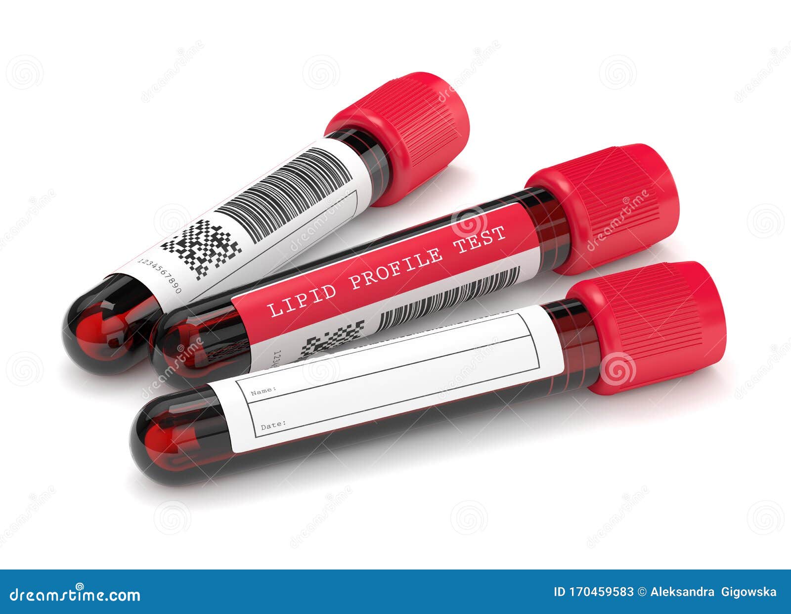 3d Render with Lipid Profile Test Blood Samples Stock Illustration