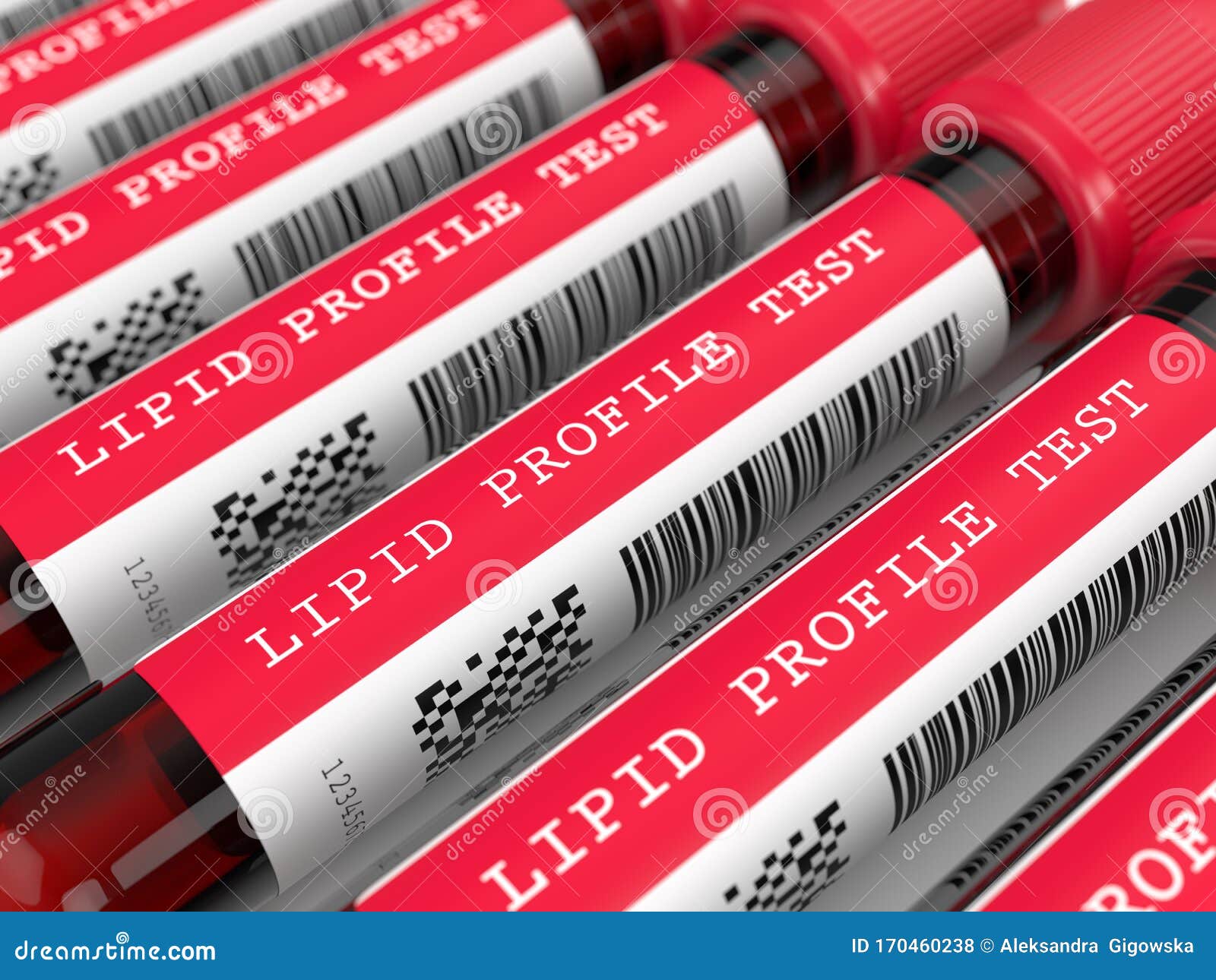 3d Render with Lipid Profile Test Blood Samples Stock Illustration