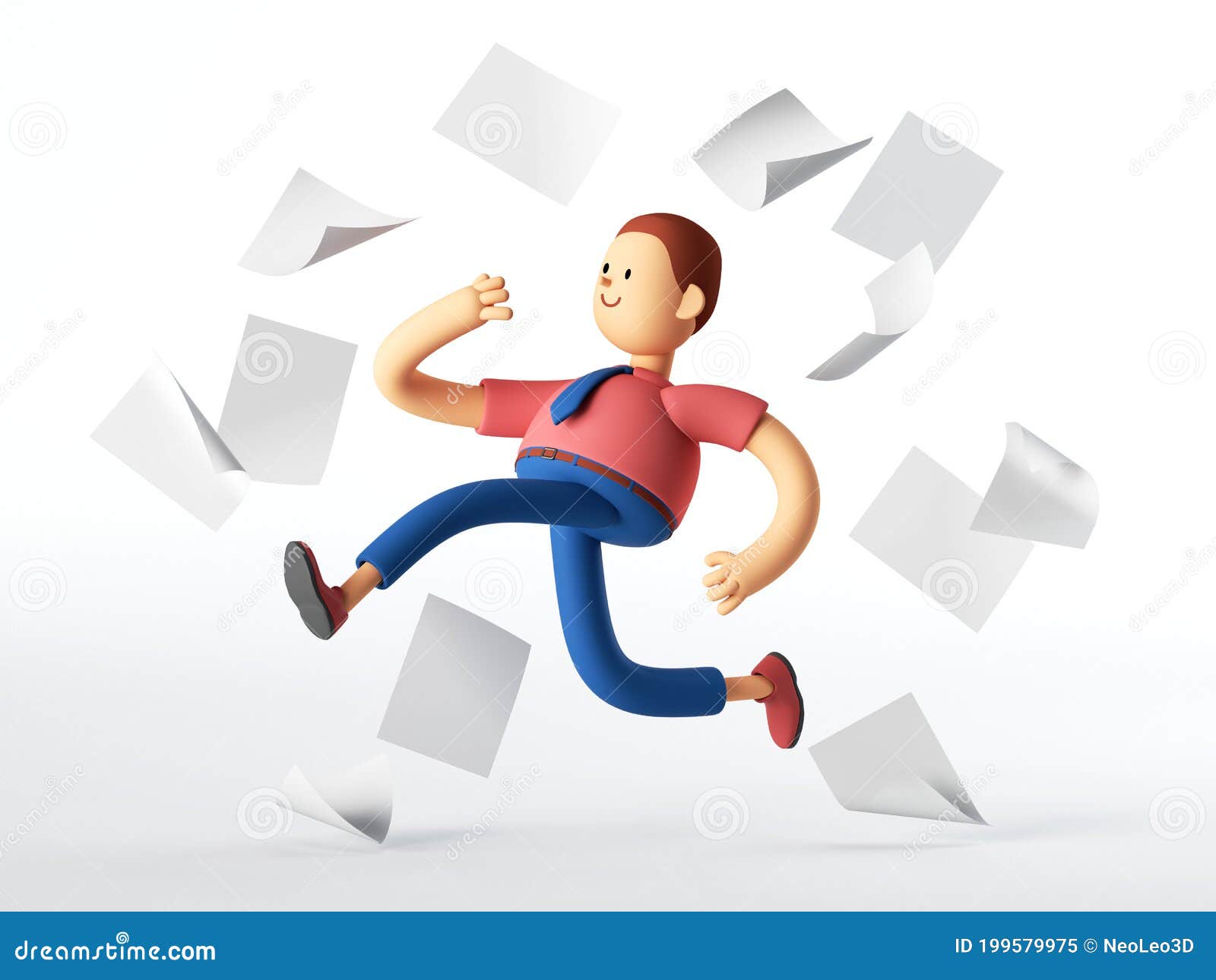 3d Render. Man Cartoon Character Runs and Document Papers Fall, Reporter in  a Hurry, Braking News Concept, Business Career Clip. Stock Illustration -  Illustration of exam, finance: 199579975