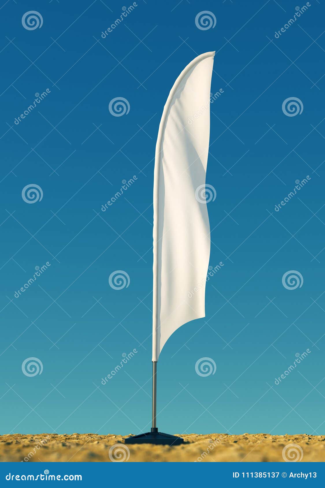 Download 3d Rendered Mockup Blank Template Of White Empty Beach ...
