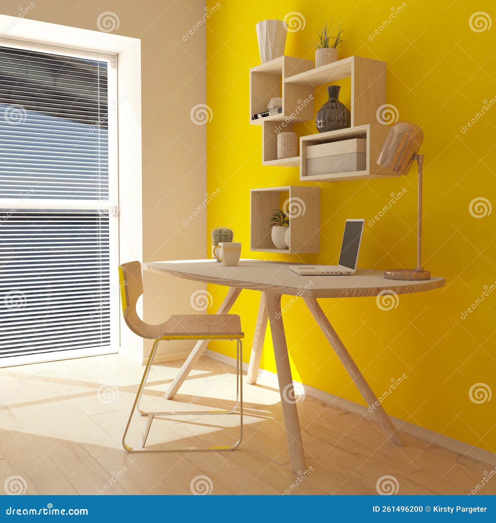 3D Render of a Modern Home Office Stock Illustration Illustration of