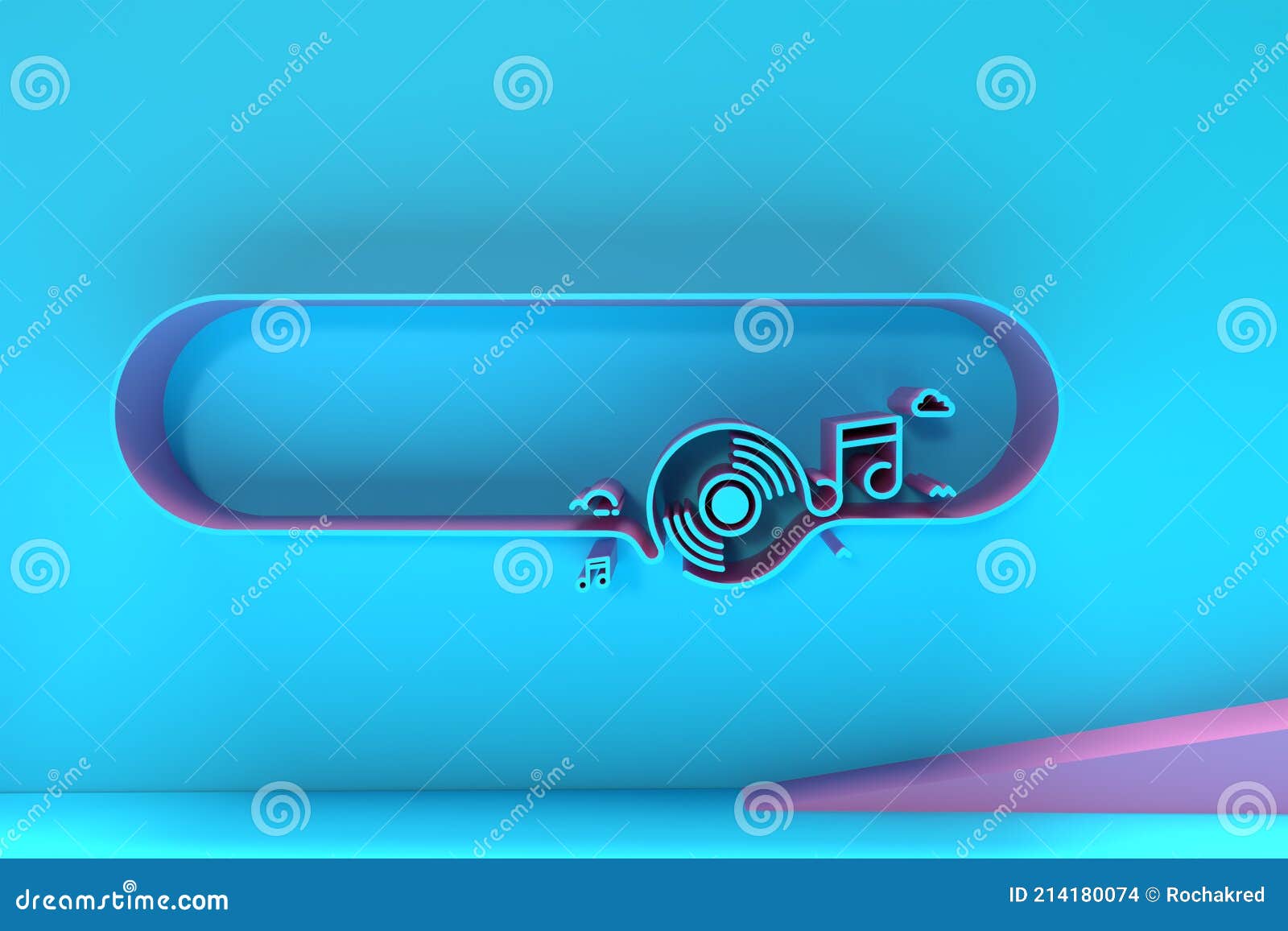 3D Render Music Banner Flyer Poster Illustration Stock Illustration