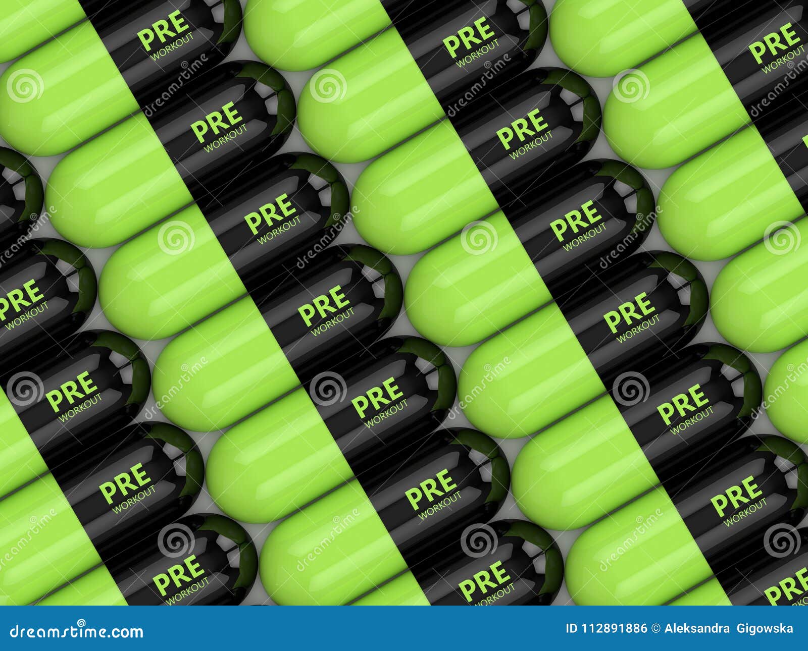 3d Render of Preworkout Pills in Row Stock Illustration Illustration