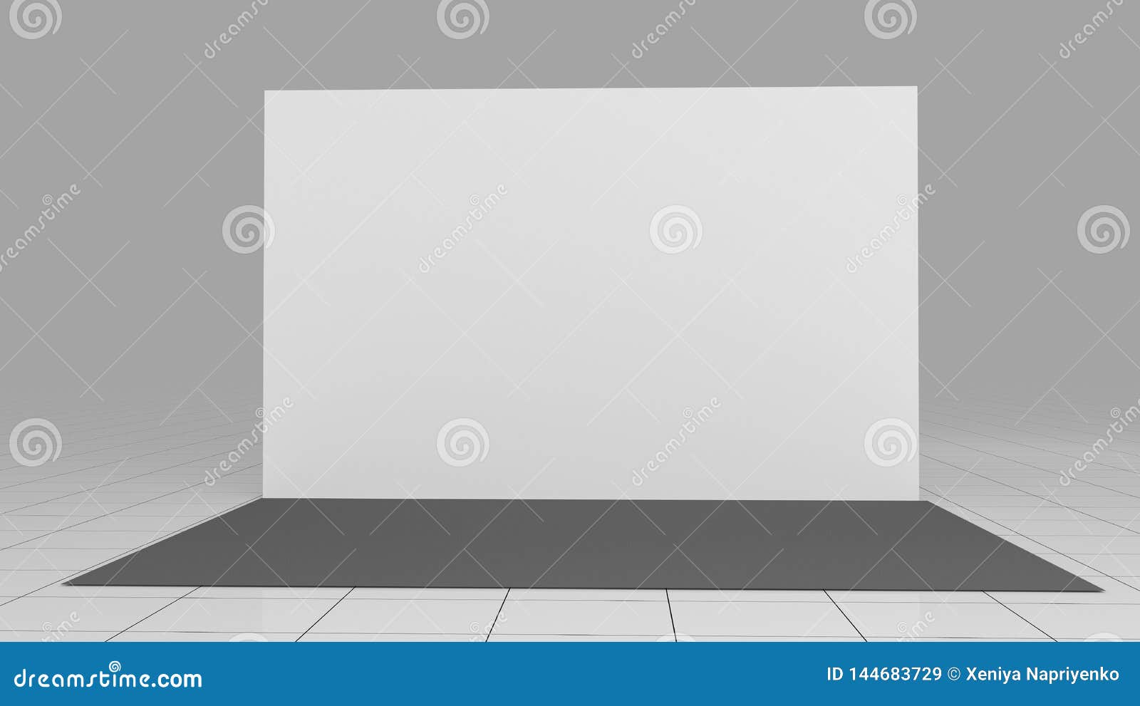 Download 3d Render Press Wall 4x2.5 Meters. Backdrop. Mockup. 3d Render Isolated On White Background ...