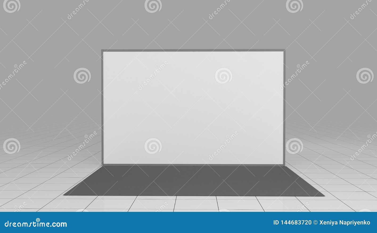3d render press wall 4x2.5 meters. backdrop. mockup. 3d render  on white background. high resolution template