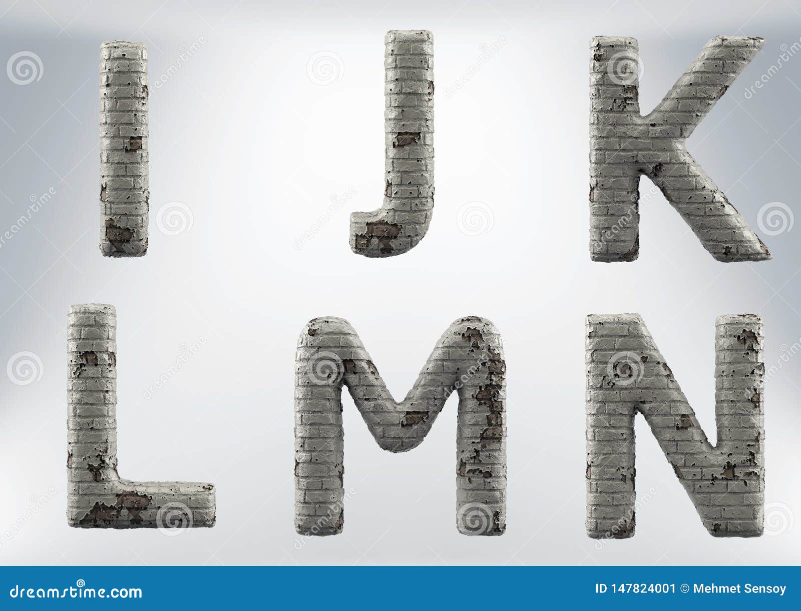 3D Render Set Of A Masonry, Brick Alphabet Stock Photo CartoonDealer