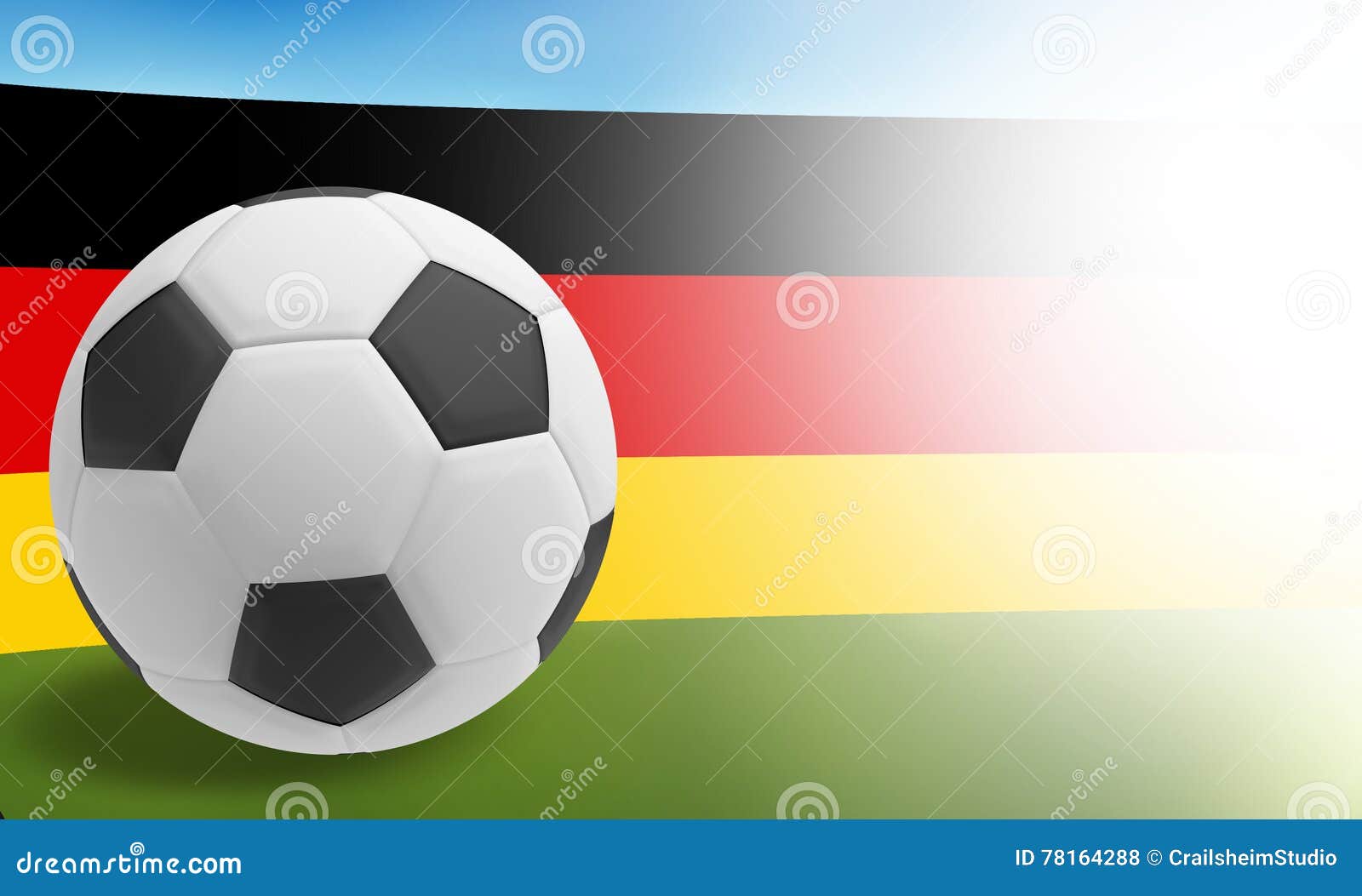 3d Render Soccer Ball Flag of Germany Stock Illustration Illustration