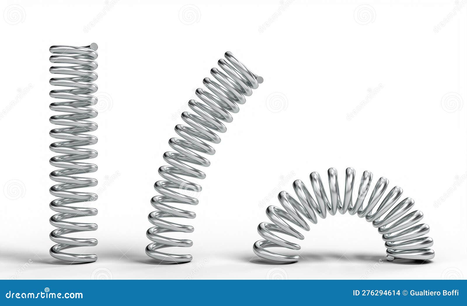 3d render of steel springs stock illustration. Illustration of shock