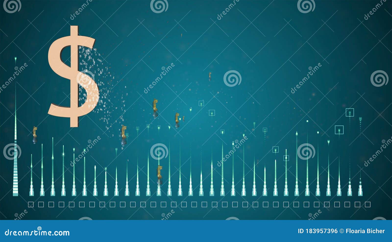 3d Render US Dollar Icon Over International Currency Rise and Fall ...