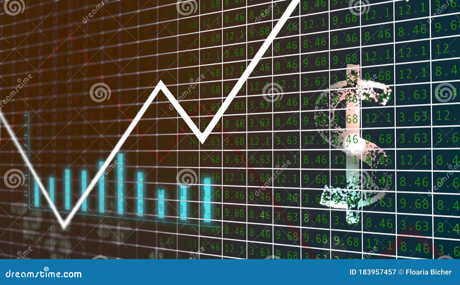 3d Render US Dollar Icon Over International Currency Rise and Fall ...