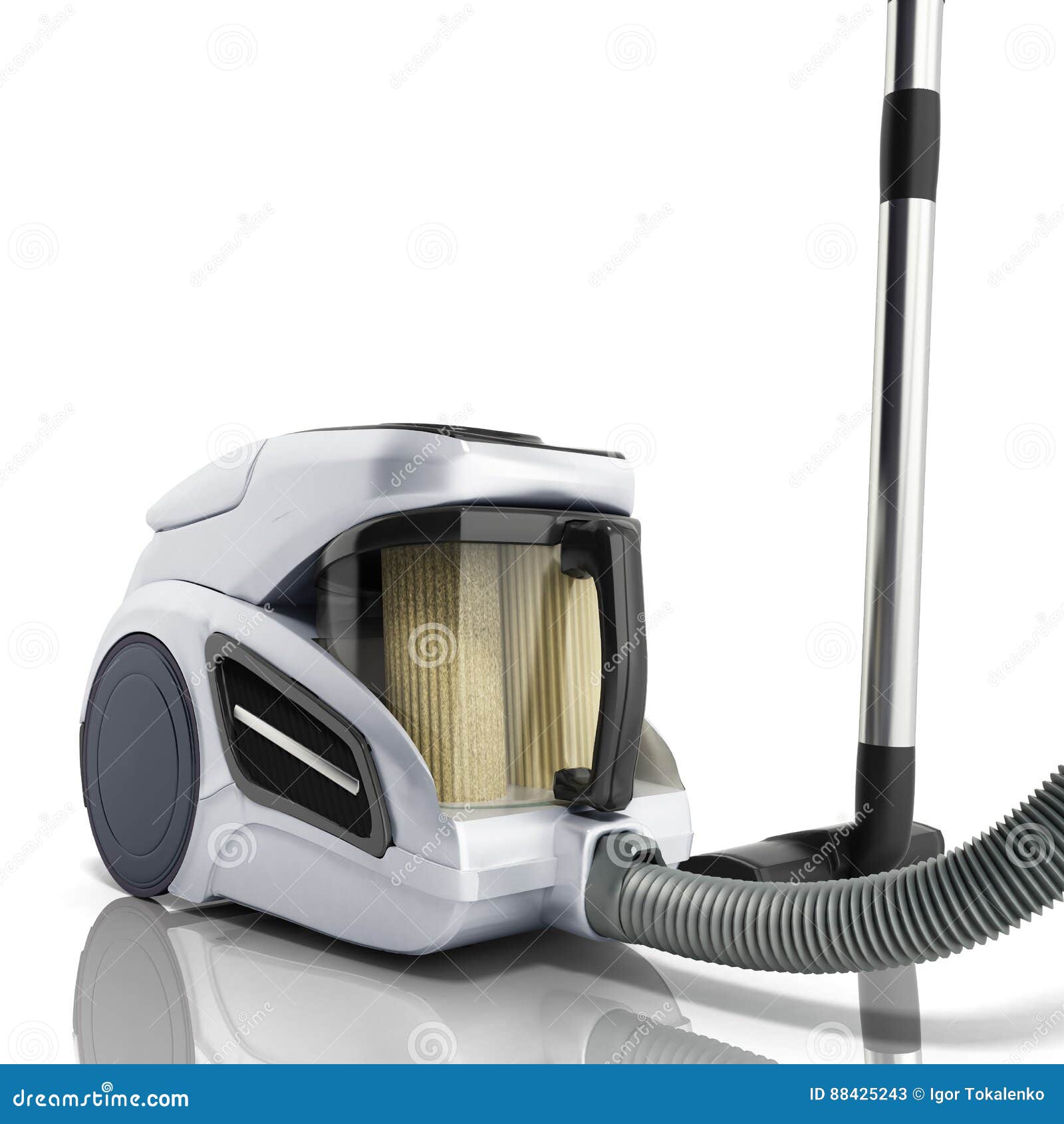 3d Render of Vacuum Cleaner on White Background Stock Illustration