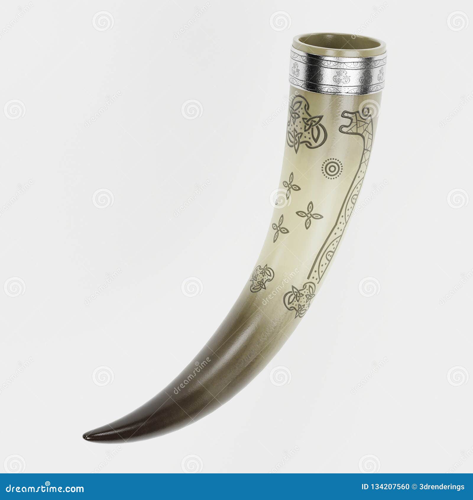 3d Render of Viking Horn stock illustration. Illustration of decoration