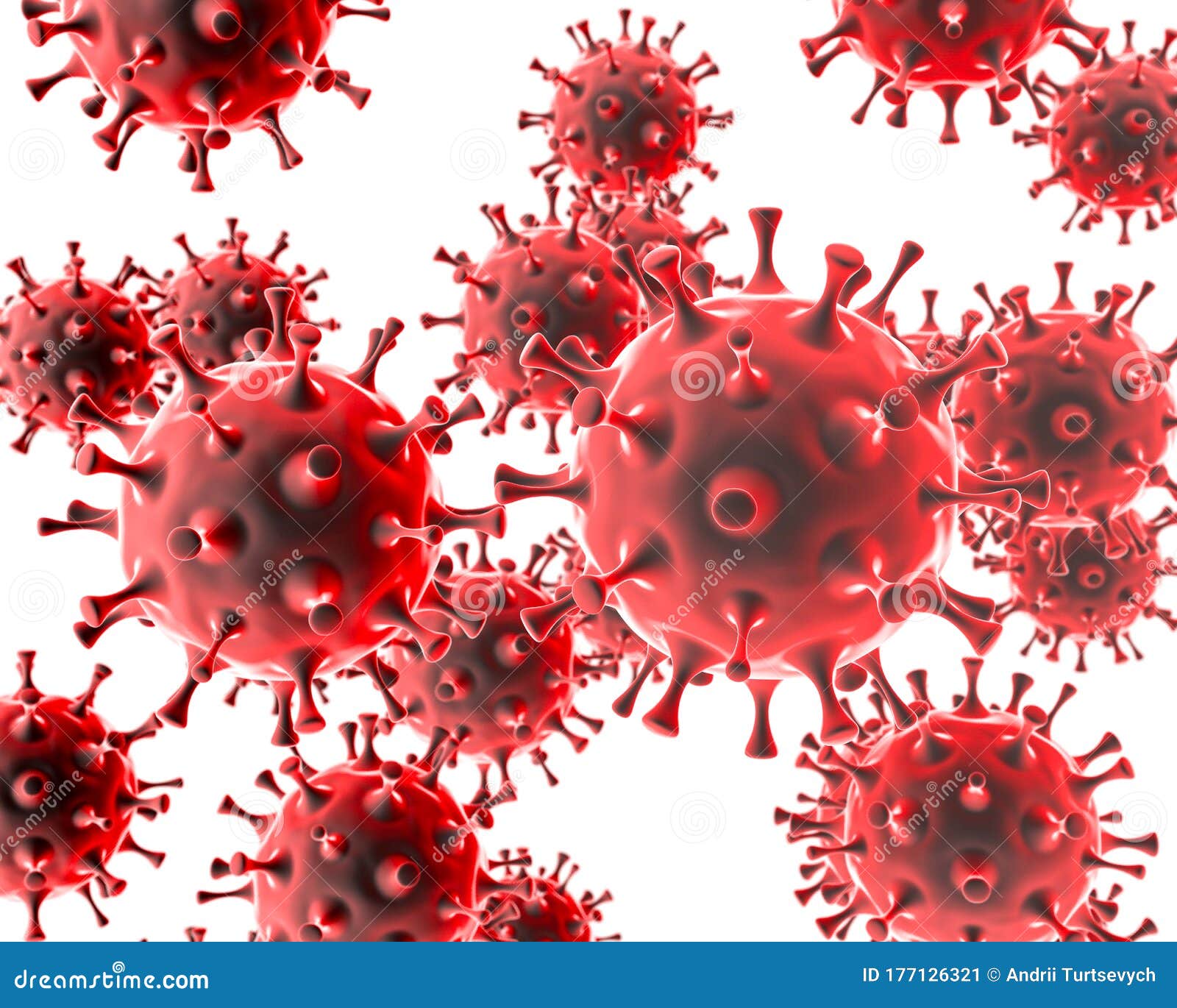 3d rendering of viruses, high quality microscopic image with hige magnification