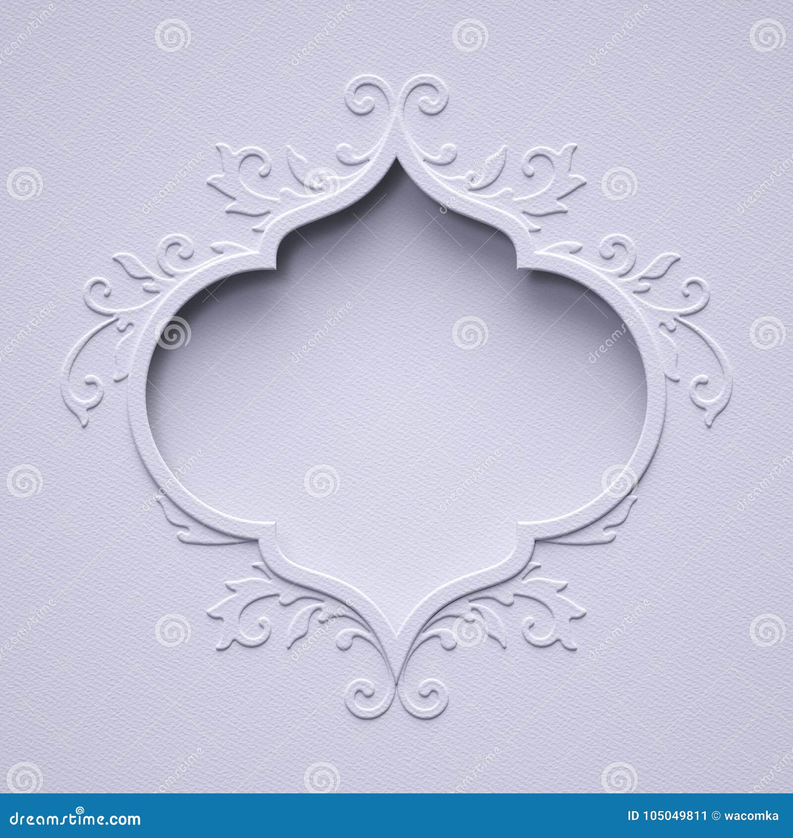 3d Render, White Christmas Vintage Frame, Paper Texture, Wedding Stock ...