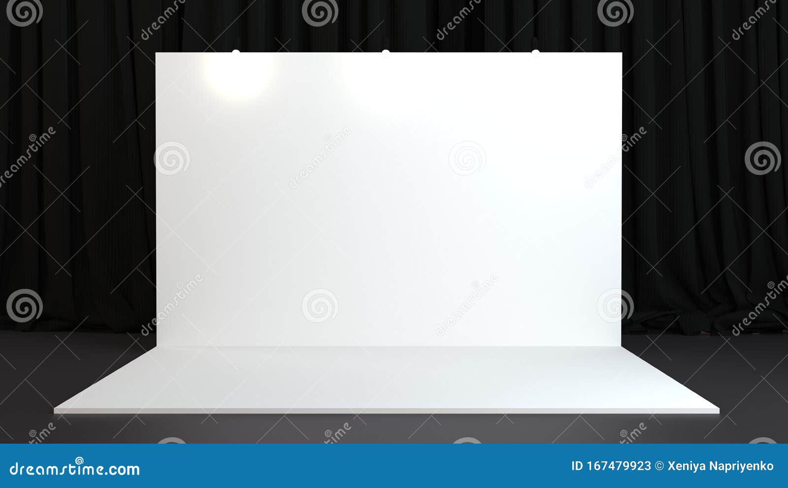 Download 3d Rendered Backdrop On Black Background With Curtains Mockup Stock Illustration Illustration Of Press Presentation 167479923