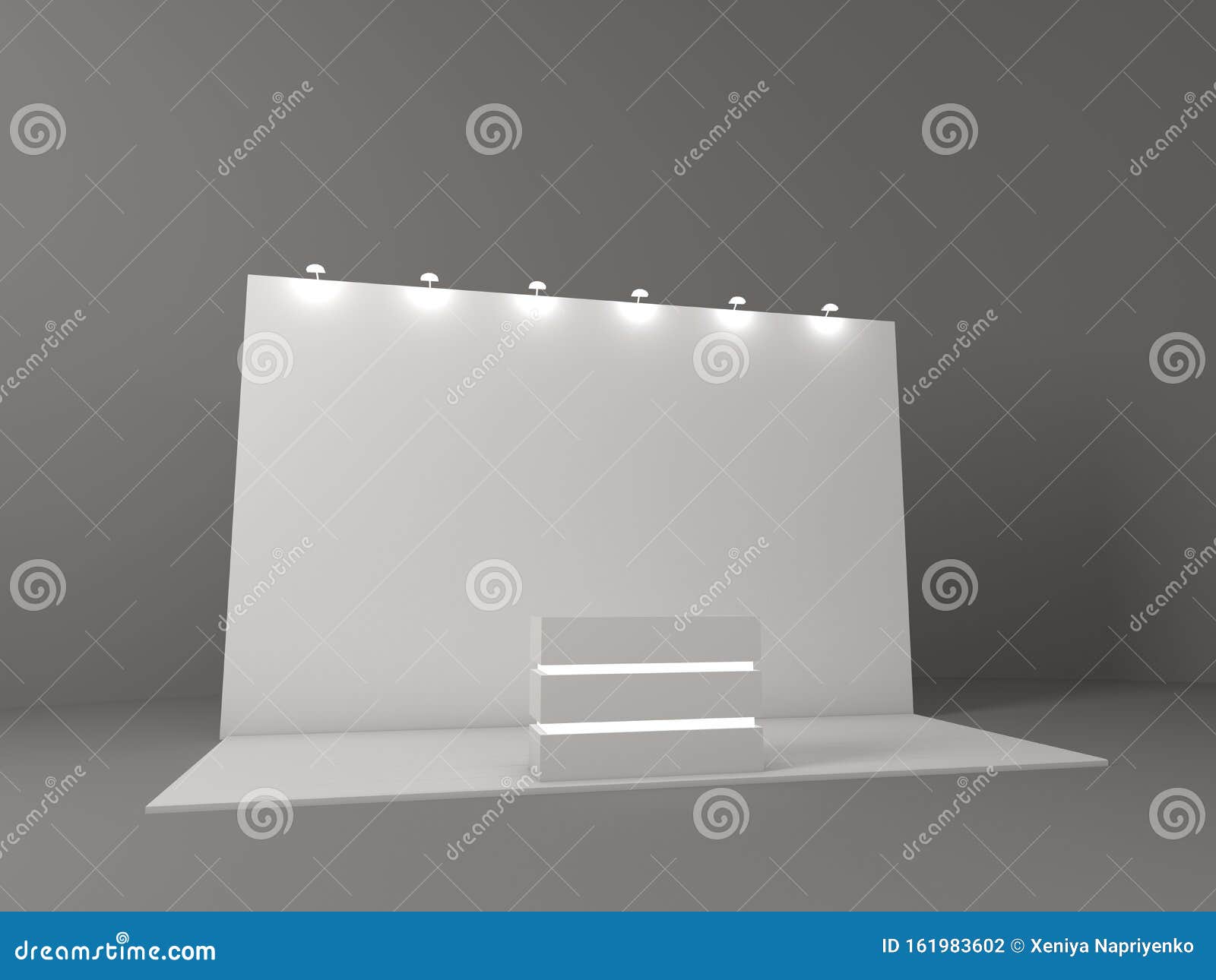 Download 3d Rendered Backdrop, Press Wall With Podium. Stage. Mockup Stock Illustration - Illustration of ...