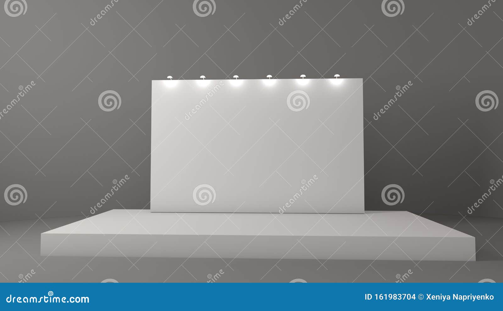 Download 3d Rendered Backdrop, Press Wall With Podium. Stage. Mockup Stock Illustration - Illustration of ...