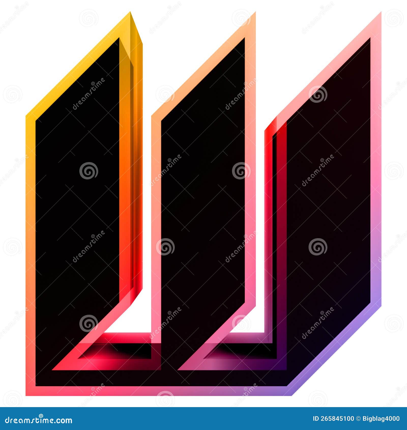 3d rendered geometric letter on white background.modern gothic art font .