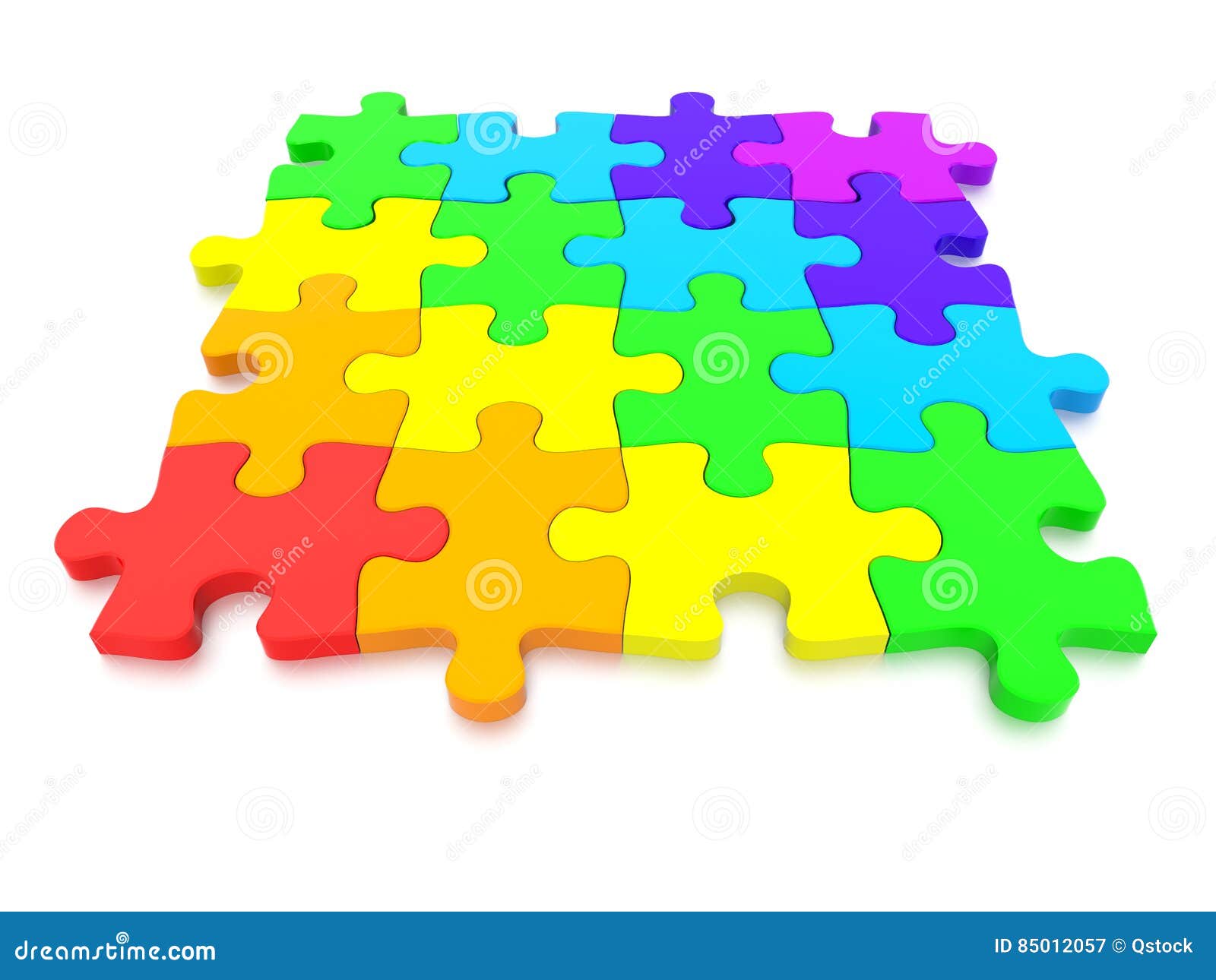 3D Rendered Graphic of a Jigsaw Puzzle Stock Illustration