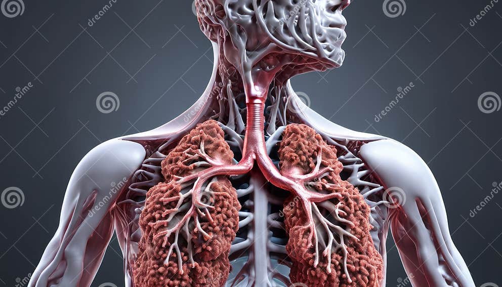 3D Rendered Human Lung and Bronchial Tree Stock Illustration ... Biology Diagrams