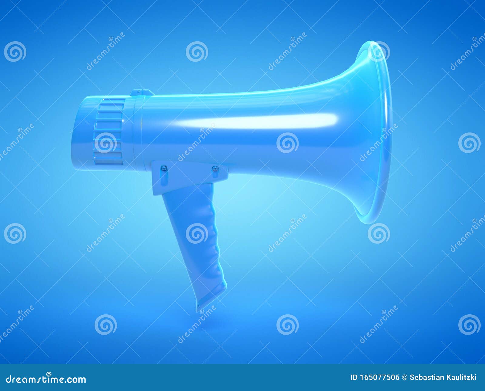 A blue megaphone stock illustration. Illustration of information