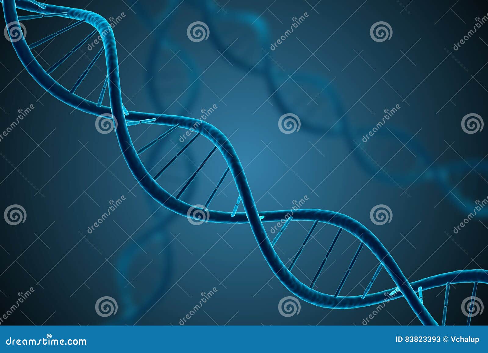 3d rendered  of glowing dna molecule. genetics and microbiology.