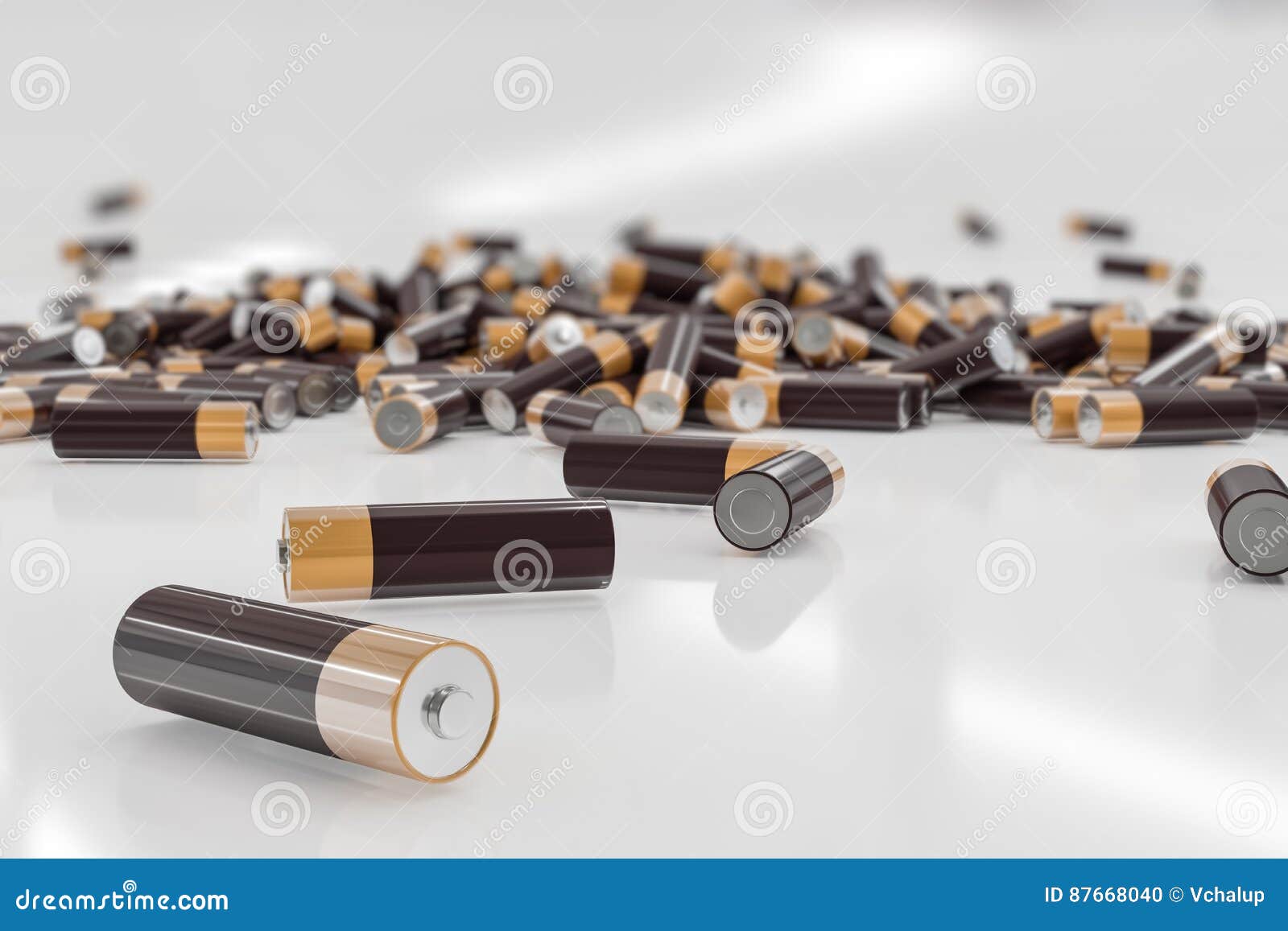 Alkaline Batteries Realistic Set. Types Of Batteries. Size D, C, AA