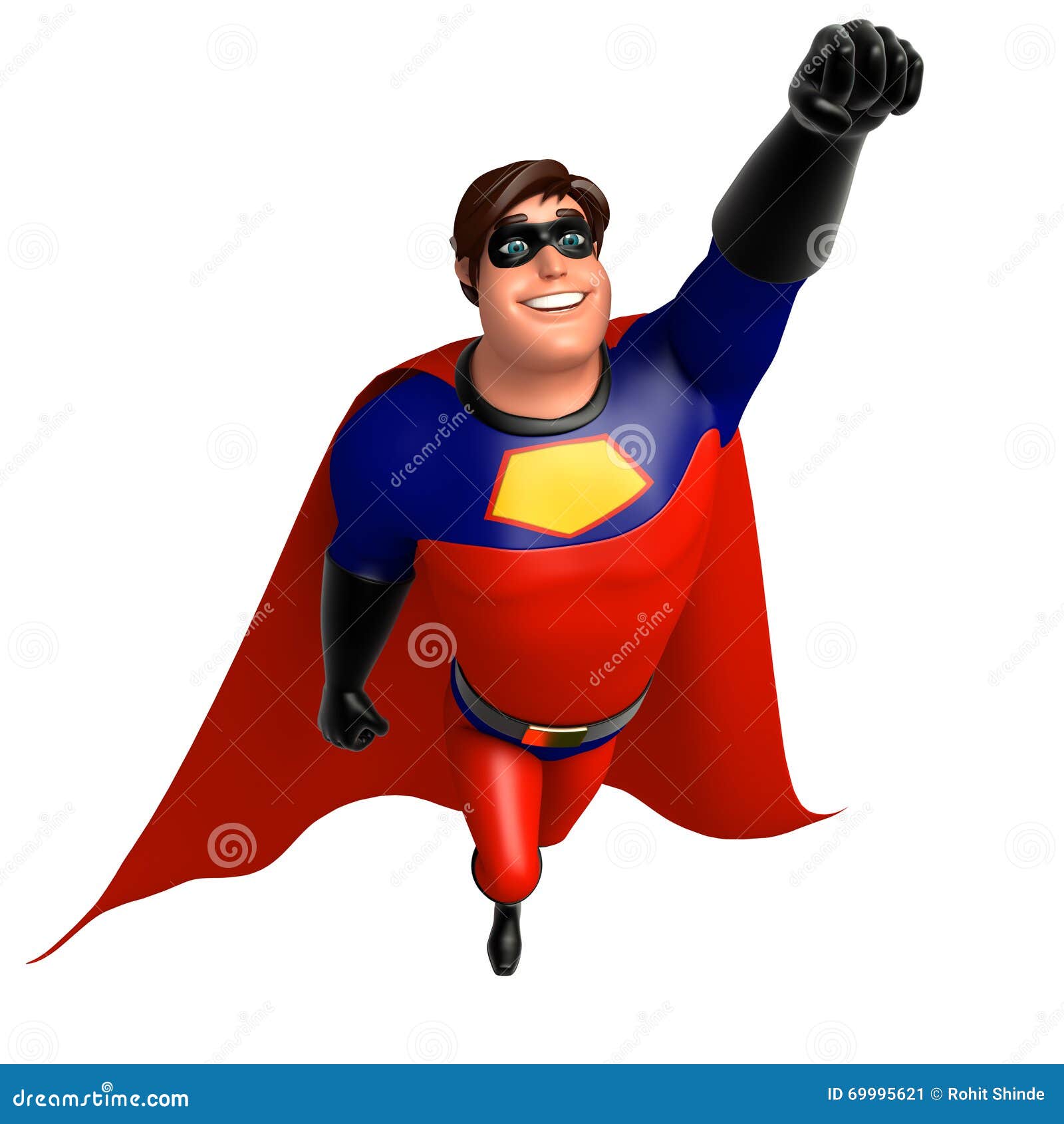 superhero flying pose