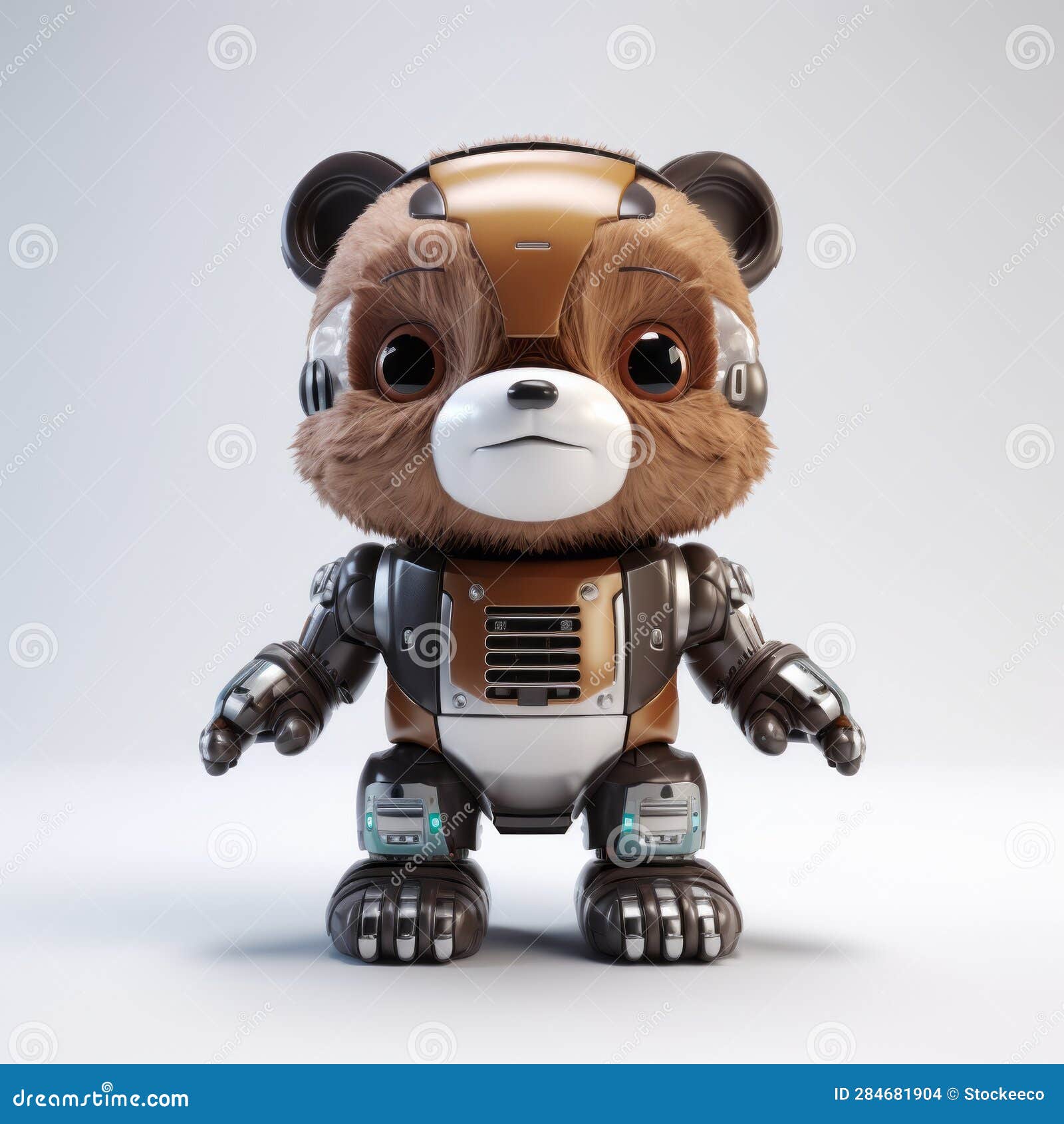 mechanical bear figurine: star trek character  with unreal engine 5