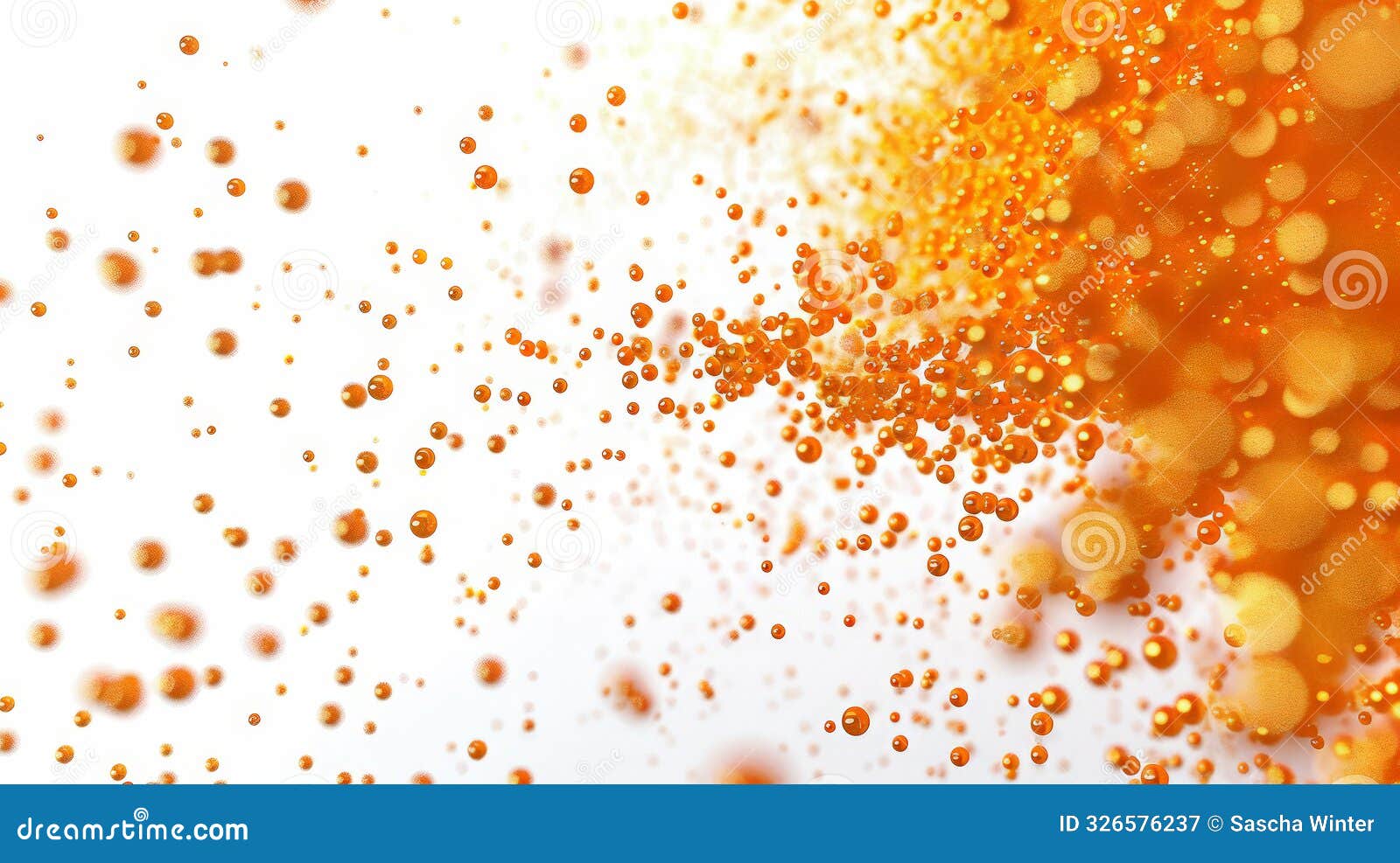 this 3d-rendered image features an abstract  composed of orange dot particles set against a white background. the dynamic