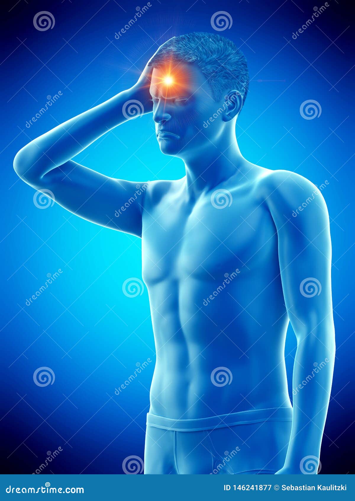 a man having headache