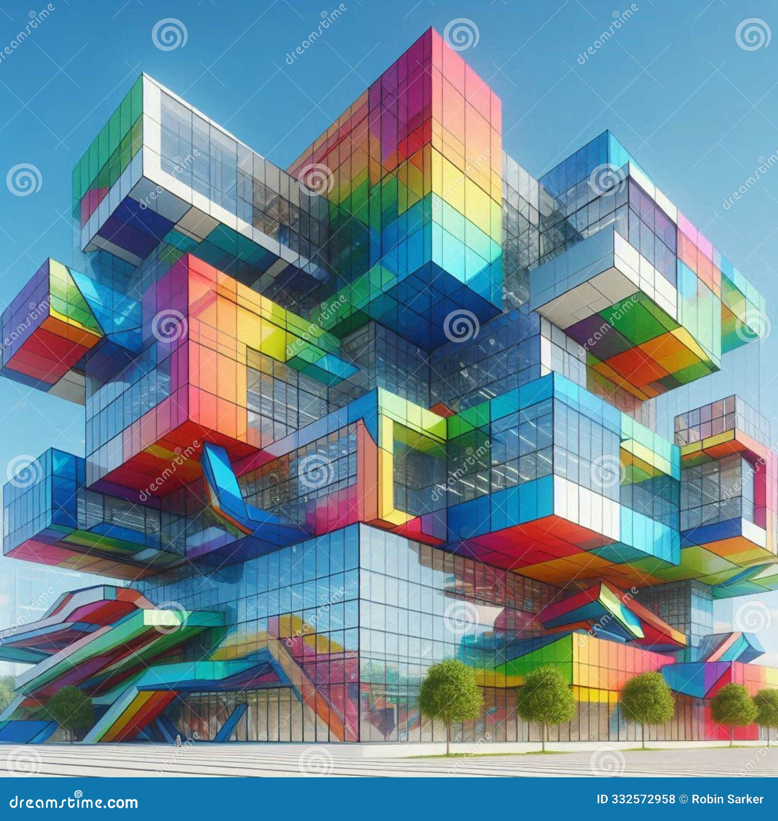 3d rendering of abstract building