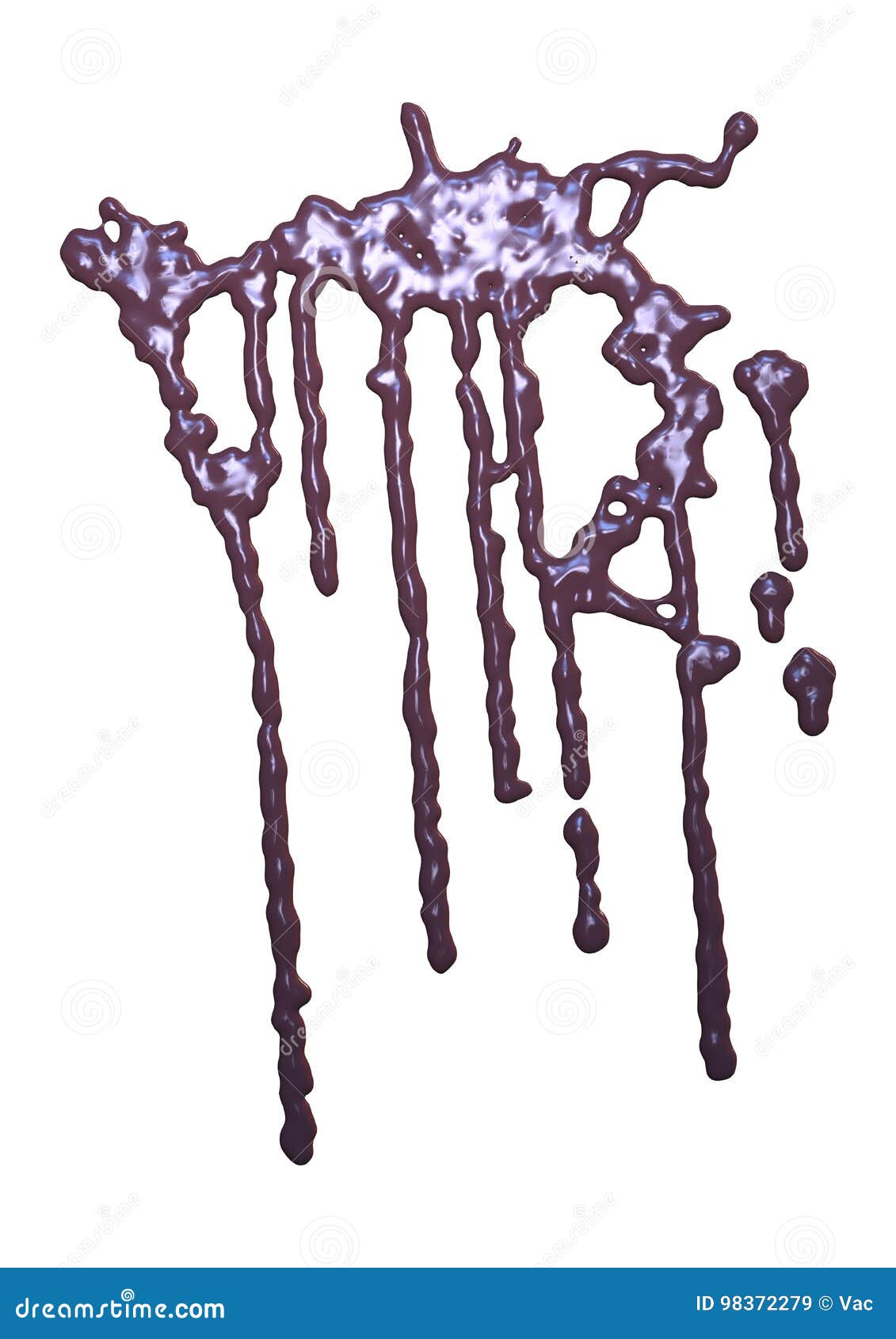 3D Rendering Abstract Chocolate Drip on White Stock Illustration