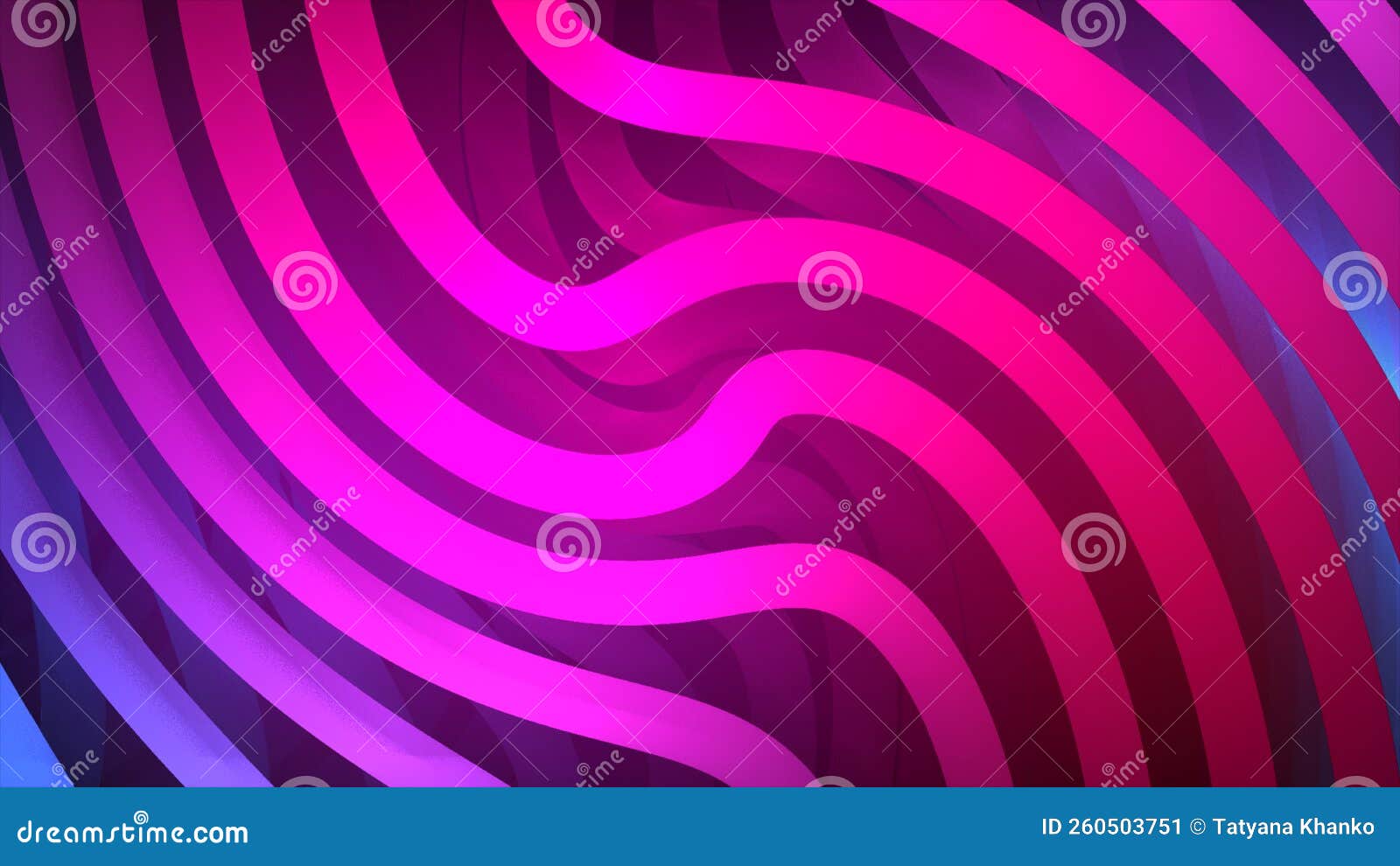 3d Rendering. Abstract Pink, Blue, Black Light Pattern with the