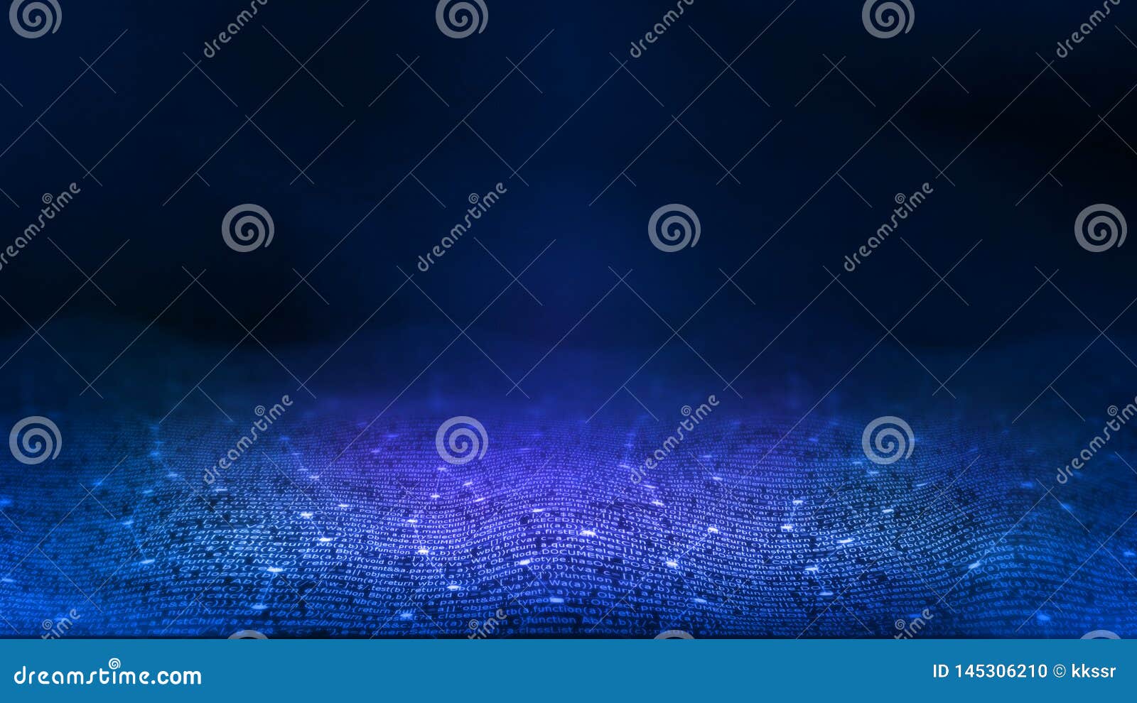 3d rendering of abstract technology background. computer programming script software coding on blur glowing binary style.