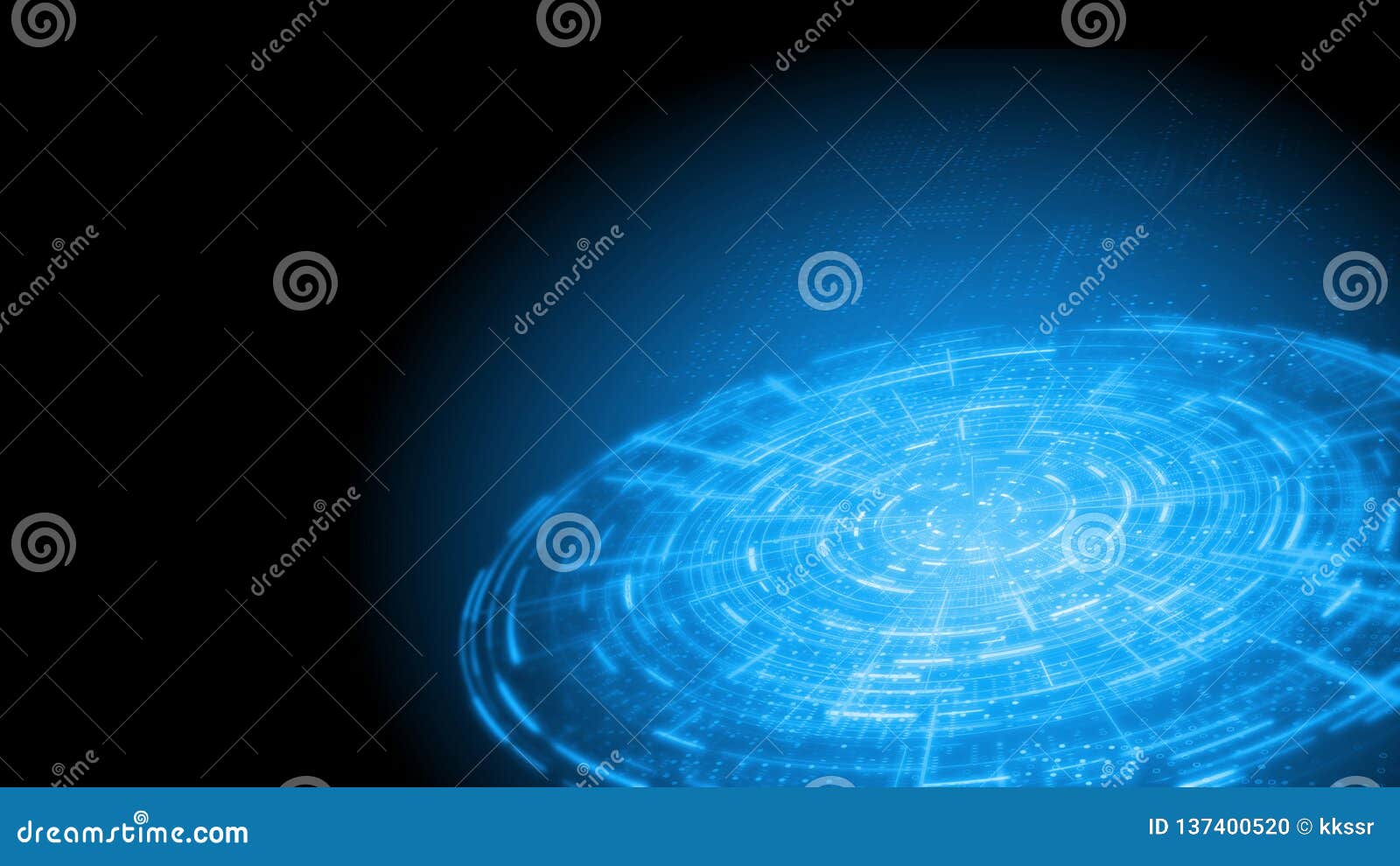 3D Rendering Of Abstract Technology Circle Hud Interface ...