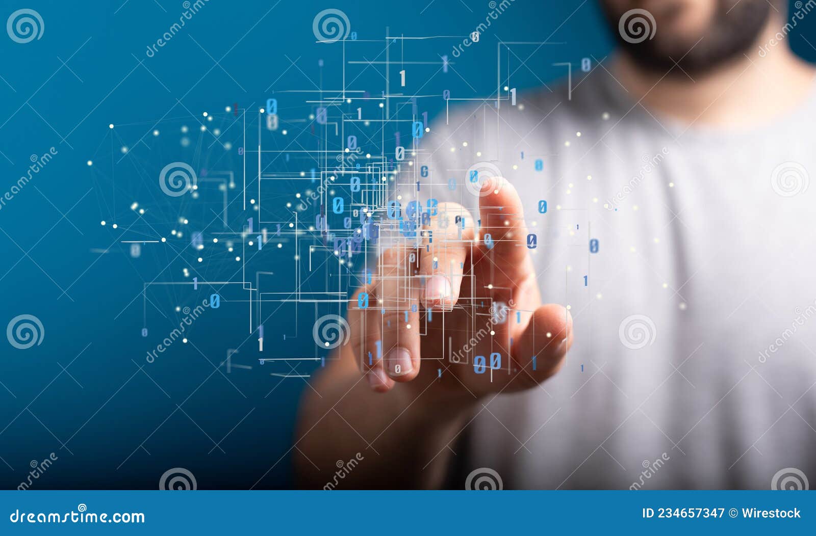 3D Rendering of an Abstract Technology Group and Social Network