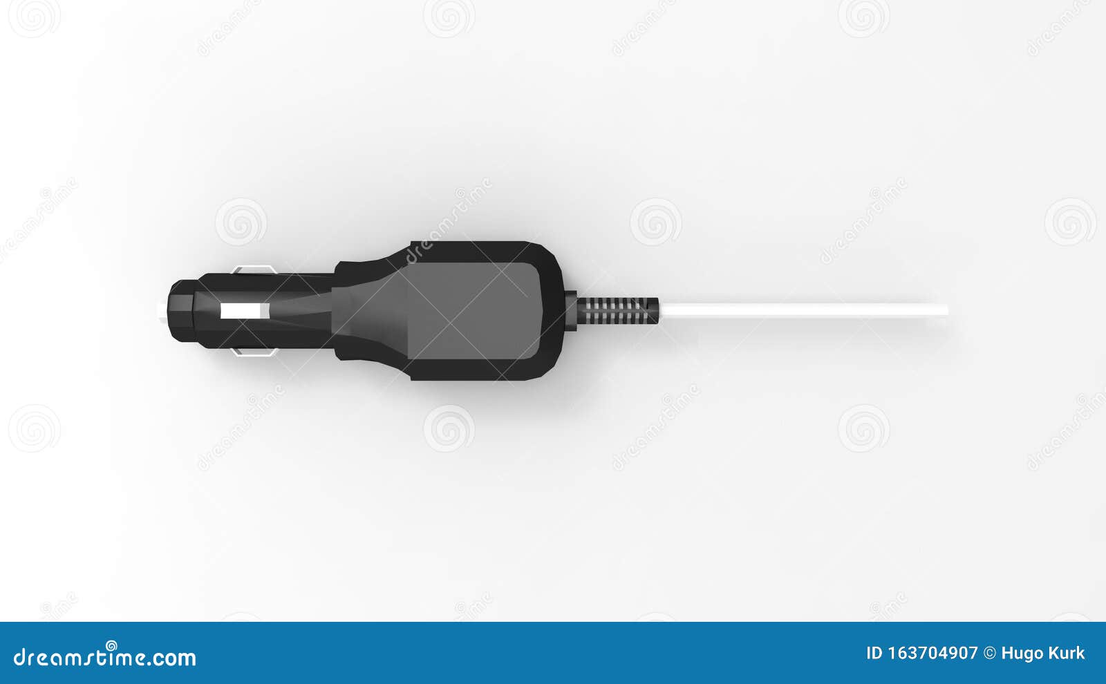 3d Rendering of an Adapter Car Plug12 Volt Lighter Isolated Stock