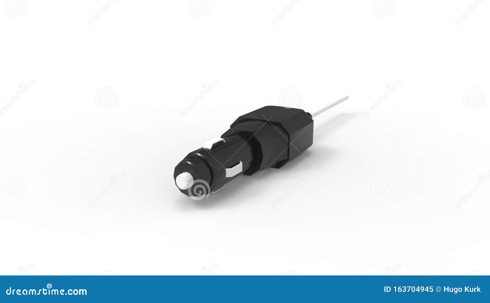 3d Rendering of an Adapter Car Plug12 Volt Lighter Isolated Stock