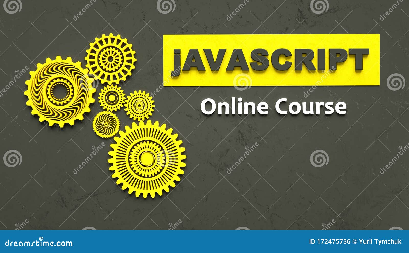 3d rendering of advertising banner for javascript online course e