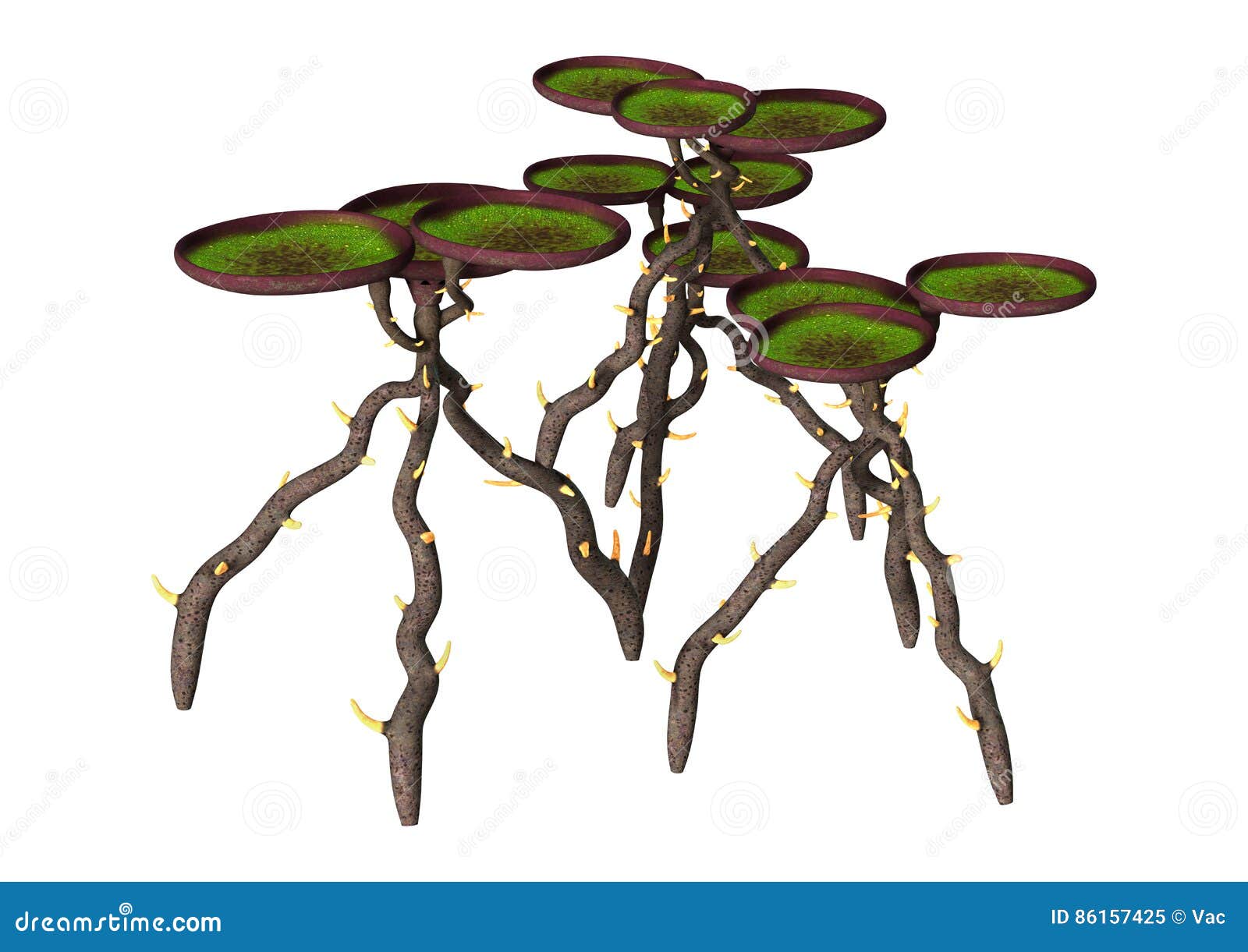 3D Rendering Alien Plant on White Stock Illustration Illustration of
