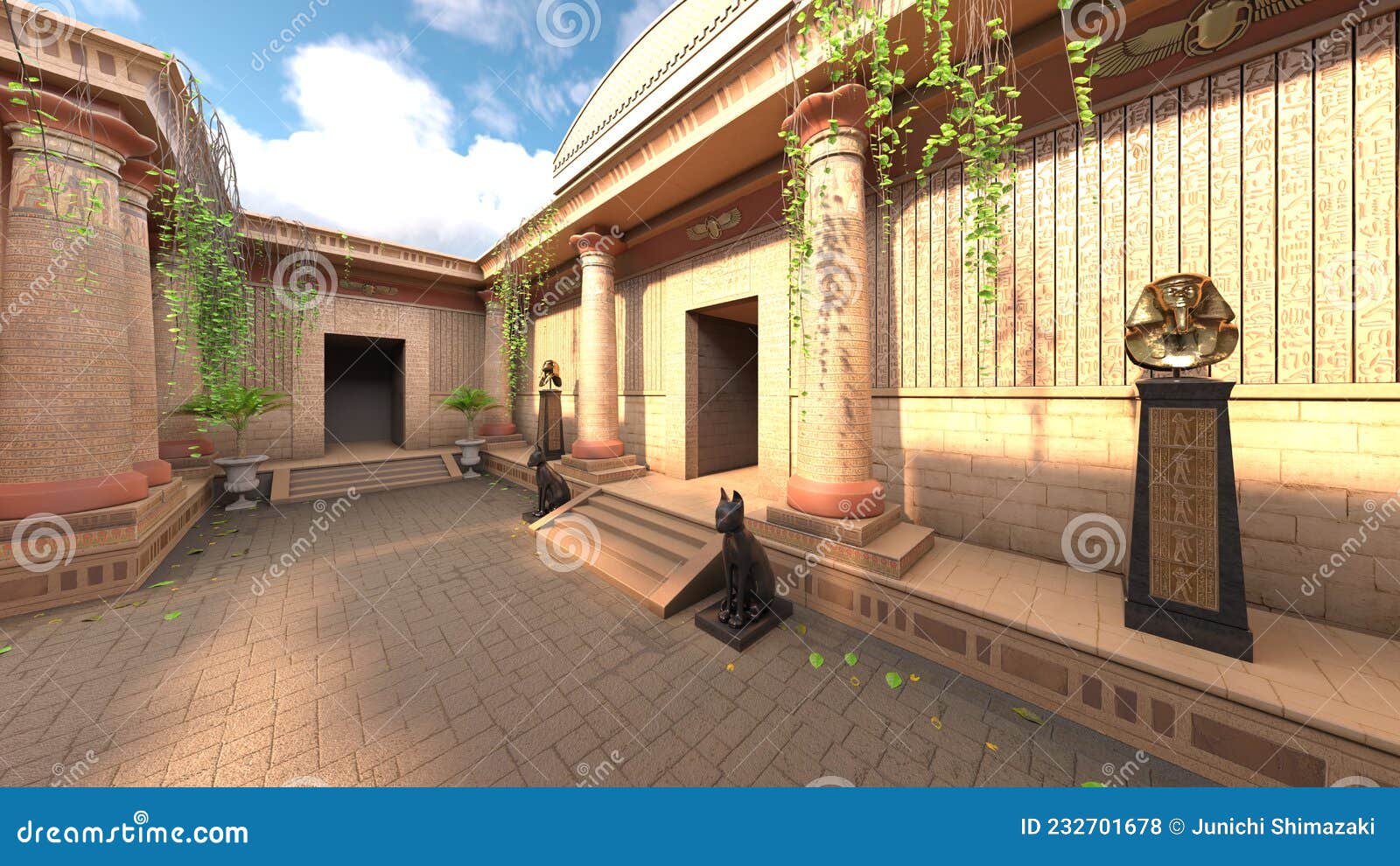 3D Rendering of the Ancient Ruins Stock Illustration Illustration of