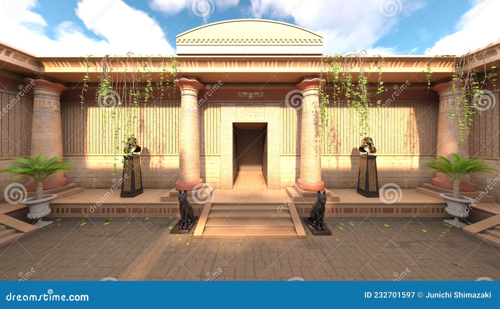 3D Rendering of the Ancient Ruins Stock Illustration Illustration of